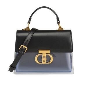 9460 Transparent Crossbody Handbag with Turn Lock Closure Messenger Bag